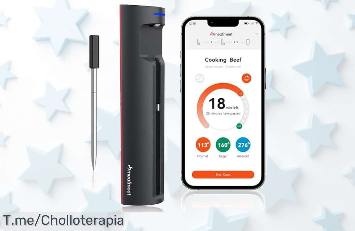 Termómetro para carne inalámbrico con wifi y bluetooth con lectura rapidísima y batería eterna precio loco en un ofertón limitado ¡no dejes pasar este super chollo ya!