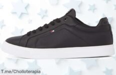 Tommy Hilfiger Court sneaker negro piel premium con descuento brutal precio loco y oferta nunca vista aprovecha este super chollo único que vuela rápido actúa ya