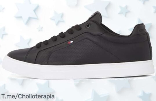 Tommy Hilfiger Court sneaker negro piel premium con descuento brutal precio loco y oferta nunca vista aprovecha este super chollo único que vuela rápido actúa ya