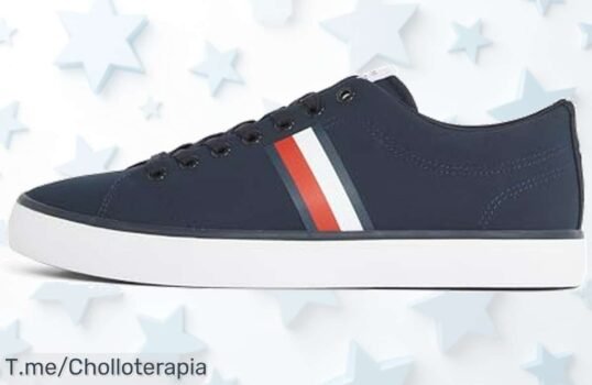 Tommy Hilfiger sneaker con suela vulcanizada azul un diseño único que te hará brillar aprovecha este super chollo con descuento brutal y precio de ganga sólo por tiempo limitado