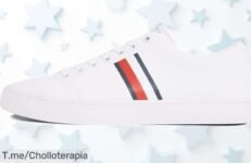 Tommy Hilfiger sneakers con suela vulcanizada blanco talla 46 diseño que prende miradas a precio loco super chollo con descuento brutal aprovecha este ofertón nunca visto compra ya antes que se acaben