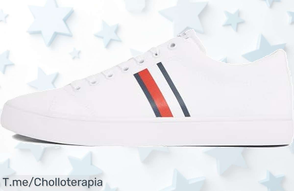 Tommy Hilfiger sneakers con suela vulcanizada blanco talla 46 diseño que prende miradas a precio loco super chollo con descuento brutal aprovecha este ofertón nunca visto compra ya antes que se acaben