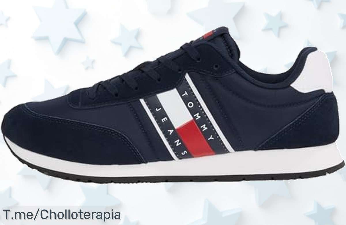 Tommy Jeans Runner azul diseño que todos aman ajuste perfecto y ahora con precio loco descuento brutal nunca visto aprovecha este ofertón único antes que se agote