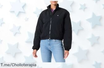 Tommy Jeans essential padded jacket mujer en negro con estilo único y bandera clásica precio loco y descuento brutal corre que se agotan este ofertón nunca visto es tuyo ya