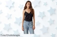 Top crop negro súper chic que realza tu figura con un descuento brutal nunca visto precio de ganga super chollo ¡ofertón limitado corre que vuelan!