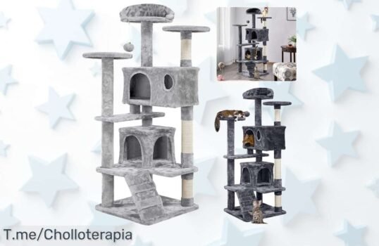Torre de árbol para gatos con postes para rascar y juguetes resistentes el ofertón nunca visto que hará feliz a tu gatito aprovecha ya este precio loco oferta limitada