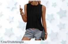 Totaluit camiseta sin mangas mujer diseño con elastano que realza tu figura y plisado irresistible aprovecha este ofertón precio loco nunca visto unidades limitadas actúa ya