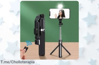 Trípode selfie inalámbrico con luz y Bluetooth para fotos perfectas precio loco descuento brutal oferta única no dejes escapar este super chollo actúa ya