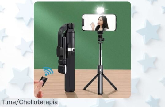 Trípode selfie inalámbrico con luz y Bluetooth para fotos perfectas precio loco descuento brutal oferta única no dejes escapar este super chollo actúa ya