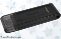 Unidad flash USB-C Kingston DataTraveler 70 de 128GB con velocidad ultra rápida y diseño compacto a un precio rebajado que no volverás a ver, ¡date prisa que vuelan las unidades!
