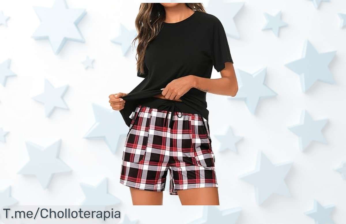 Uniexcosm pijama mujer 2 piezas algodón cuadros con bolsillo diseño clásico nunca visto disfruta un descuentazo brutal en precio de ganga corre que es ofertón limitado