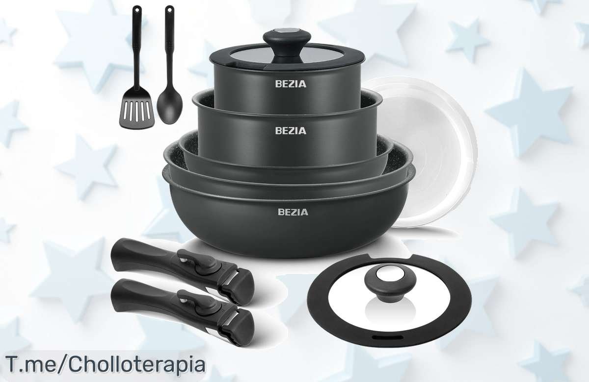 Utensilios de cocina inducción 13 piezas con asas extraíbles y súper antiadherente precio loco bomba nunca vista aprovecha ya este ofertón único corre que vuelan