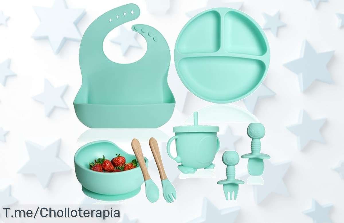 Vajilla bebé con ventosa que no se mueve ni un pelito resistencia máxima y limpieza fácil super chollo con precio loco oferta única limitada ¡compra ya antes de que desaparezca!