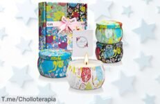 Velas perfumadas 4 pack con aroma delicioso que calma el estrés hasta 30 horas en frascos perfectos precio loco y descuento brutal oferta nunca vista corre ya es un ofertón