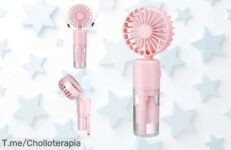 Ventilador de mano recargable con niebla refrescante y 25 horas de batería en un ofertón nunca visto, disfruta frescura total ¡aprovecha ya este precio loco antes que se acabe!