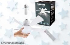Ventilador de techo con luz LED y mando a distancia en precio loco silencioso y regulable para tu hogar disfruta este ofertón único antes que se acabe su descuento brutal nunca visto compra ya