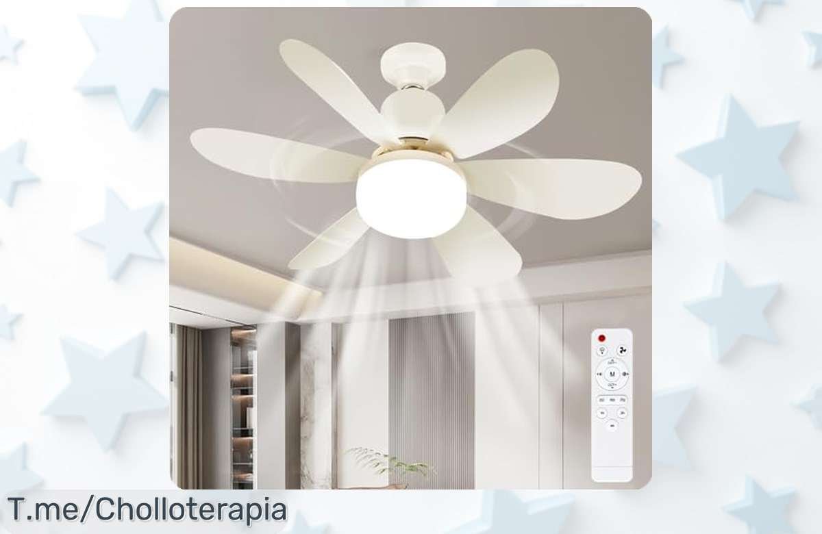 Ventilador de techo con luz regulable y mando a distancia para un frescor único precio loco descuento brutal nunca visto corre que vuelan las unidades