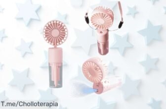 Ventilador portátil 3 en 1 con niebla y batería de hasta 8h, súper ligero y silencioso, ahora a precio rebajado¡No esperes más para frescor donde quieras con este ofertón limitado!