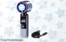 Ventilador portátil plegable con 199 velocidades y batería de 8h a precio rebajado para refrescarte YA donde quieras ¡date prisa que este super chollo no espera!