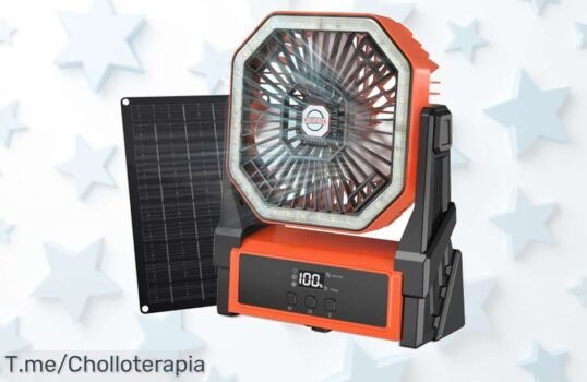 Ventilador solar portátil con batería y luz led en oferta nunca vista disfruta frescura total y super chollo increíble aprovecha precio loco antes que se agote