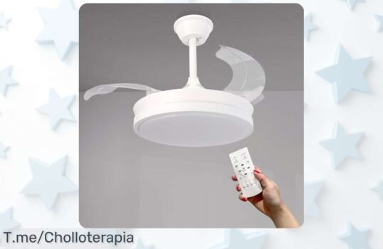 Ventilador ultra silencioso con luz LED y aspas retráctiles el ofertón del año a precio de ganga apúrate que esta rebaja brutal termina hoy mismo