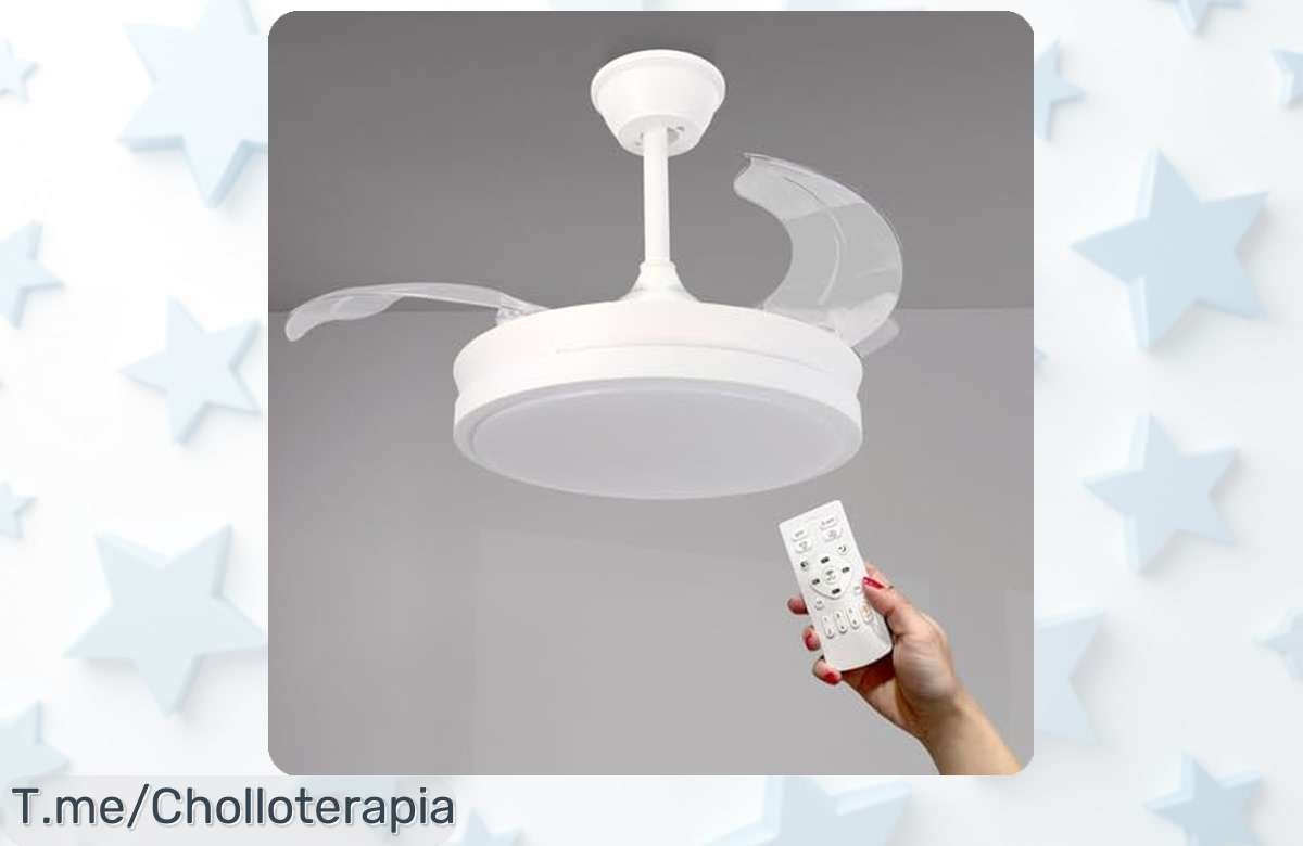 Ventilador ultra silencioso con luz LED y aspas retráctiles el ofertón del año a precio de ganga apúrate que esta rebaja brutal termina hoy mismo