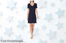 Vestido con vuelo y escote en V que realza tu figura a precio loco disfruta de un super chollo con descuento brutal nunca visto ¡corre que es oferta limitada!