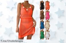 Vestido maxi sin espalda de ganchillo con diseño que triunfa y caída de precio loca no visto antes aprovecha este super chollo único ¡compra ya!