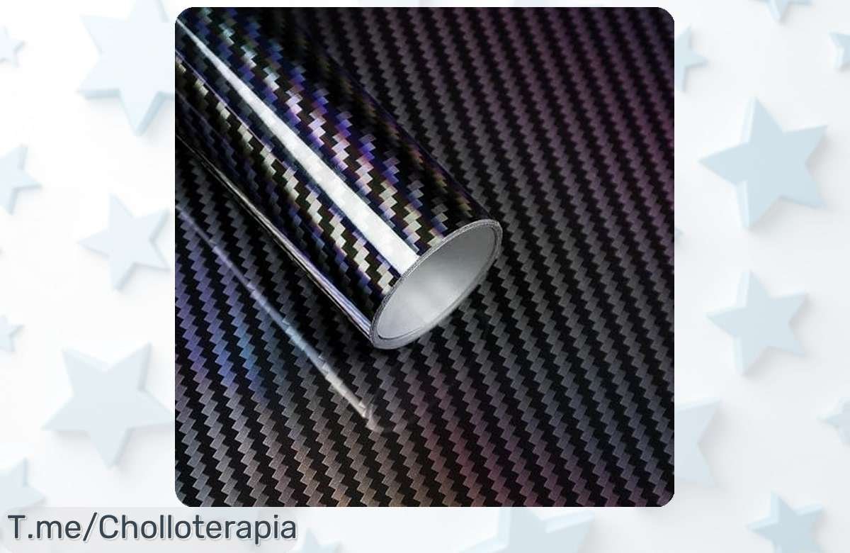 Vinilo carbono láser 2D negro súper resistente para coche y moto con descuento brutal fácil de poner sin burbujas ¡precio loco solo hoy no pierdas este ofertón único!