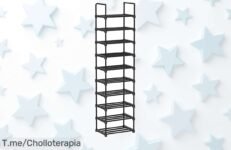 Zapatero Songmics súper fuerte con 10 estantes ajustables que ahorra espacio y organiza sin lío aprovecha este super chollo con descuento brutal precio de ganga solo hoy ¡compra ya!