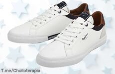 Zapatillas de piel blancas con estilo único y calidad top precio loco descuento brutal aprovechalo ya antes que se agoten es un ofertón nunca visto