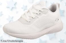 Zapatillas mujer Skechers Bobs Squad tough talk con suela antideslizante para máxima seguridad a precio loco y descuento brutal aprovecha este ofertón único antes que se agoten