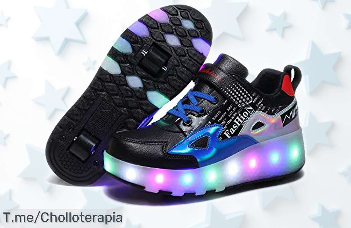 Zapatos con ruedas LED recargables Axcer para niños y niñas, luces dobles que iluminan cada paso, precio rebajado nunca visto: corre ya antes de que se acabe este super chollo para pequeños aventureros.