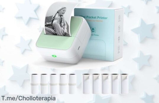 bisofice mini impresora térmica con 11 rollos imprime al instante desde tu móvil precio loco descuento brutal ¡nunca visto aprovecha este super chollo oferta limitada que vuela!