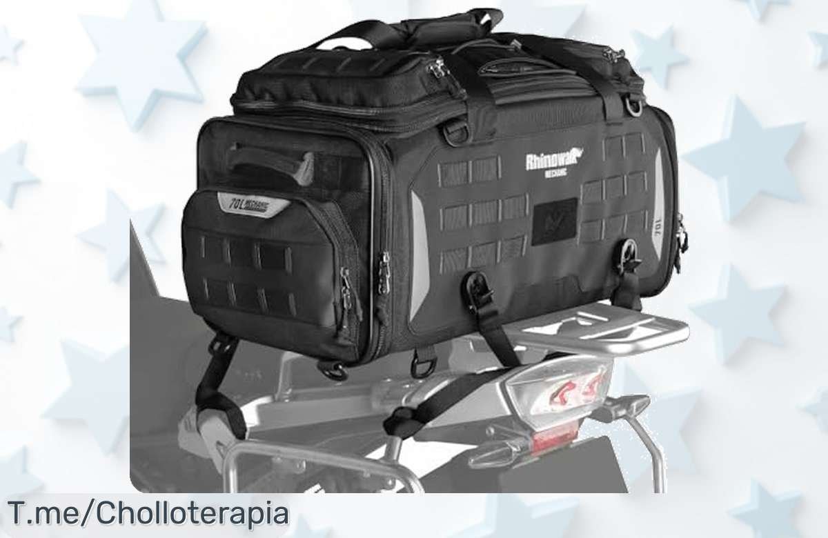 bolsa para moto súper amplia con sistema molle y compartimentos resistentes aprovecha este ofertón precio loco descuento brutal limitado corre que vuelan