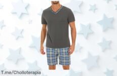 demegimi pijama para hombre súper fresco con bolsillo y cintura elástica disfruta del verano con comodidad máxima aprovecha este ofertón de precio loco ¡no esperes más que vuela rápido!