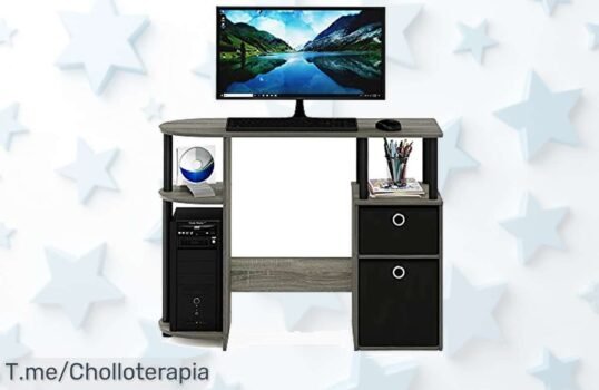 descubre el furinno jaya escritorio con estante y cubos organizadores un super chollo que transforma tu espacio pequeño en orden total precio de ganga nunca visto aprovecha ya esta oferta limitada