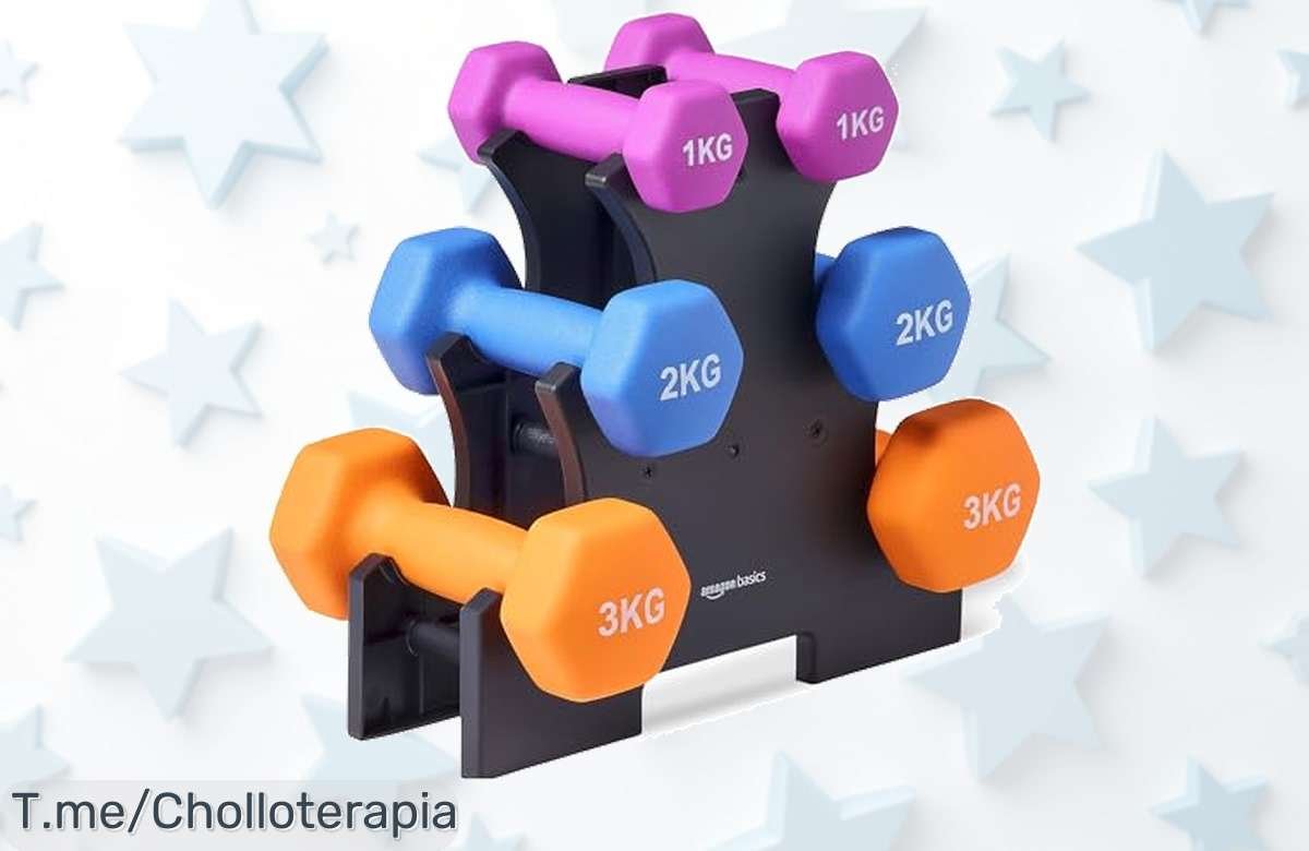 descubre el juego de mancuernas amazon basics con soporte antideslizante y código de color fácil el super chollo que transforma tu entrenamiento al mejor precio loco ¡compra ya antes que se acabe!