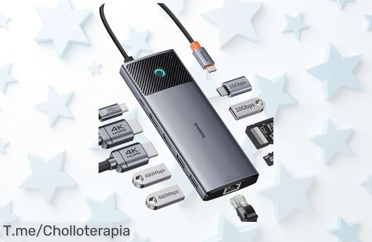 estación de acoplamiento 10 en 1 baseus con doble monitor 4k ultrarrápido y carga rápida disfruta un precio loco nunca visto aprovecha este ofertón limitado hoy mismo