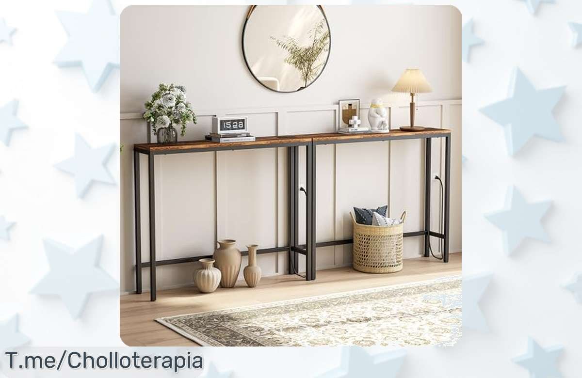 flycity mesa consola estrecha con enchufes y usb carga fácil espacio optimizado precio loco descuento brutal única oferta limitada ¡compra ya antes que vuelen!