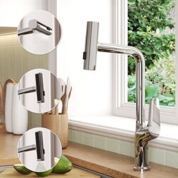 grifo de cocina extensible y giratorio 360 con acero inoxidable súper resistente chorro triple renovación total a precio loco descuento brutal solo hoy no lo dejes pasar