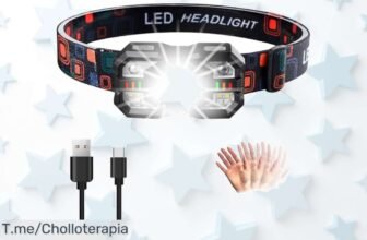 linterna frontal súper potente con sensor y luz roja 2000 lúmenes batería de 20 horas un super chollo que nunca antes viste precio loco limitado corre ya