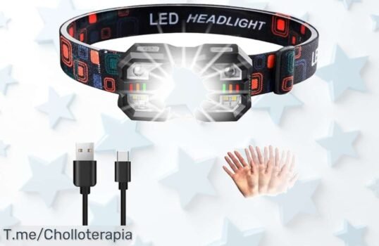 linterna frontal súper potente con sensor y luz roja 2000 lúmenes batería de 20 horas un super chollo que nunca antes viste precio loco limitado corre ya