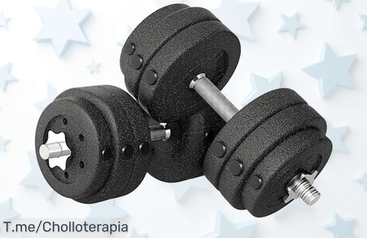 mancuernas ajustables de 30 kg con agarre antideslizante precio loco y descuento brutal nunca visto para ponerte fuerte ya aprovecha este súper chollo limitado