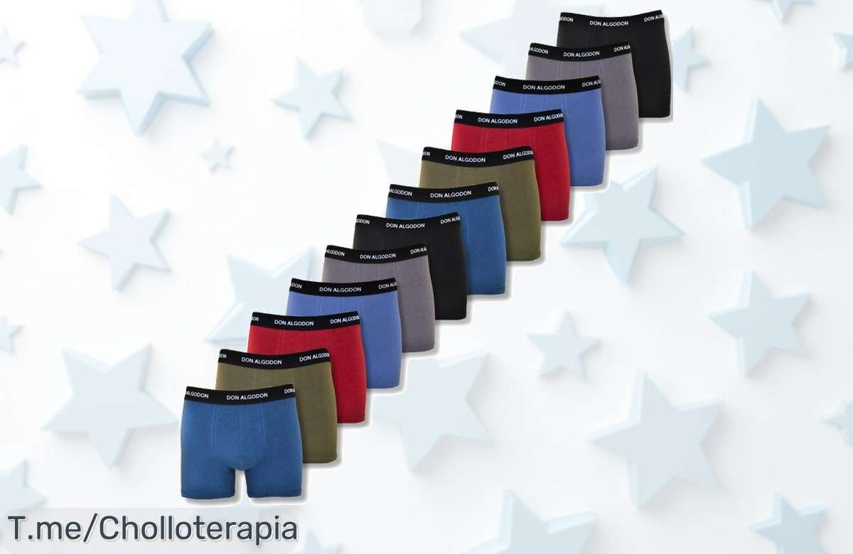 pack 12 boxers don algodón súper suaves y resistentes con descuento brutal precio de ganga único corre antes que se acaben este super chollo es tiempo limitado