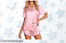 pijama de satén para mujer con botones diseño que enamora y suavidad única aprovecha este descuentazo brutal nunca visto precio loco limitado actúa ya