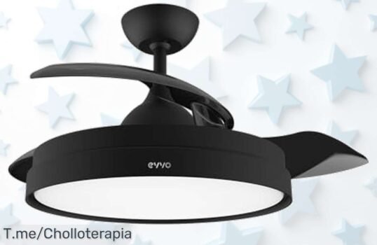 ventilador de techo con aspas retráctiles y luz super chollo nunca visto disfruta frescura y estilo al instante con 6 velocidades ¡aprovecha este ofertón con descuento brutal ya!