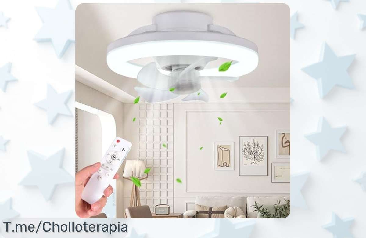ventilador de techo con luz led y mando a distancia súper silencioso gira 360 grados para tu confort máximo precio loco oferta nunca vista corre antes que se acabe
