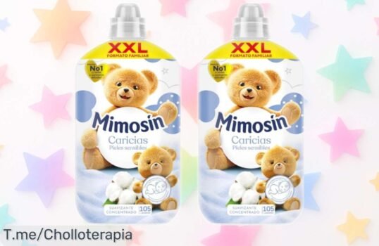 2 botellas de suavizante concentrado mimosín caricias para 210 lavados con aroma irresistible y piel cuidada, oferta rebajada limitada que vuela rápido ¡no lo dejes escapar ya!