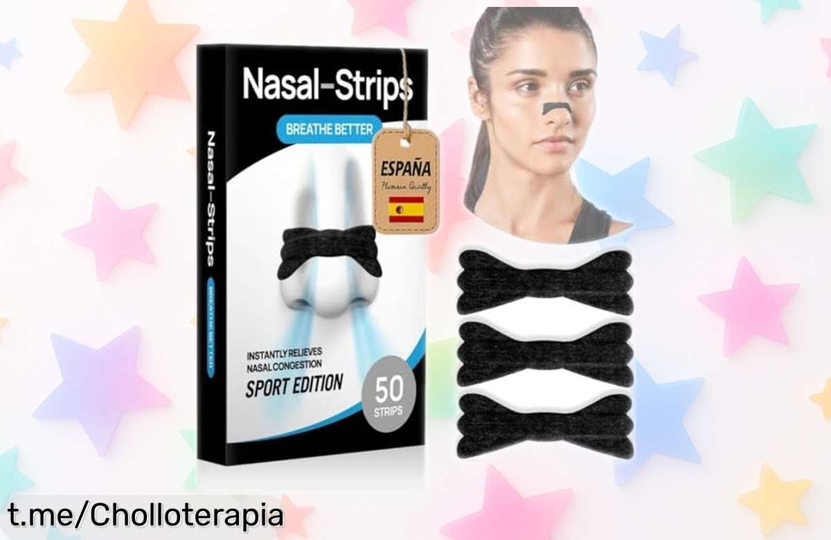 50 tiras nasales deportivas antirronquidos negras para dormir y correr con precio rebajado que no volverás a ver ¡Más aire, menos ronquidos y 50 unidades listas para mejorar tu noche ya!